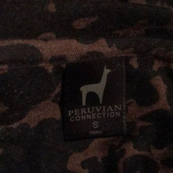 Peruvian Connection floral dress sz Small BoxP brown and black long sleeve - Picture 6 of 7